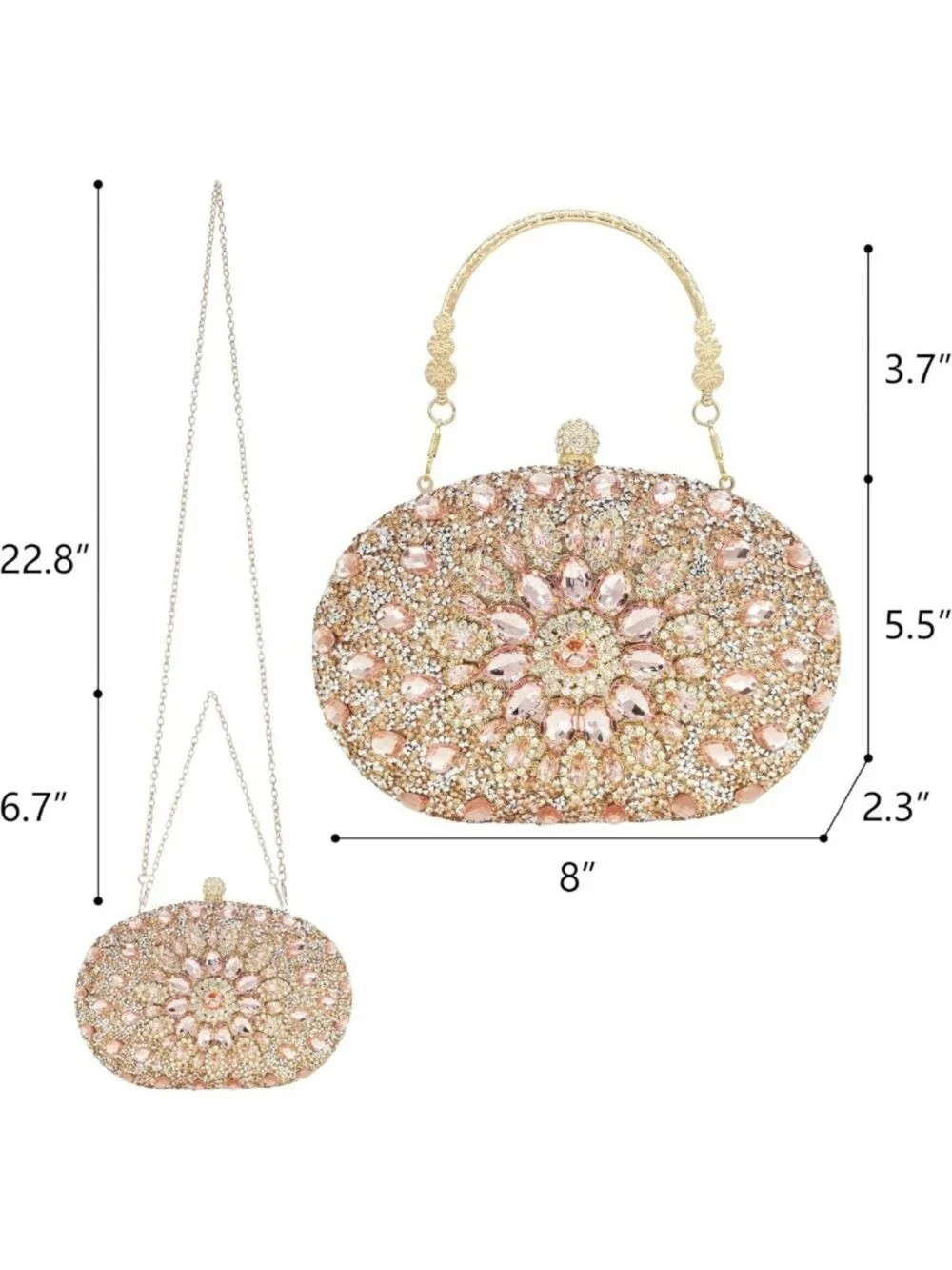Sparkly Rhinestone Clutch Evening Bag for Women | Glamorous Handbag Purse
